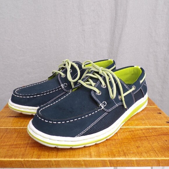 Bass Chesapeake Men's Boat Shoes Size 10.5 Blue and Green. Excellent Condition - Picture 3 of 12